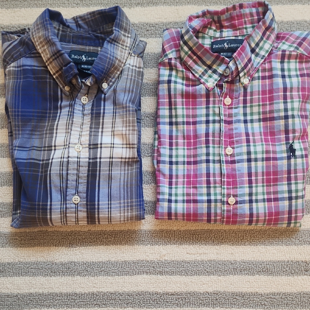 2 Ralph Lauren Plaid Button-Down Shirts